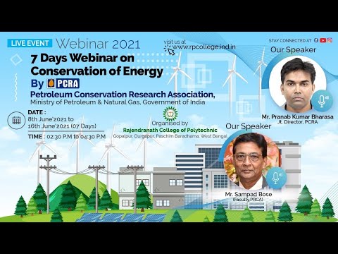 Inaugural Ceremony of Webinar on "Conservation of Energy" ,By PCRA.