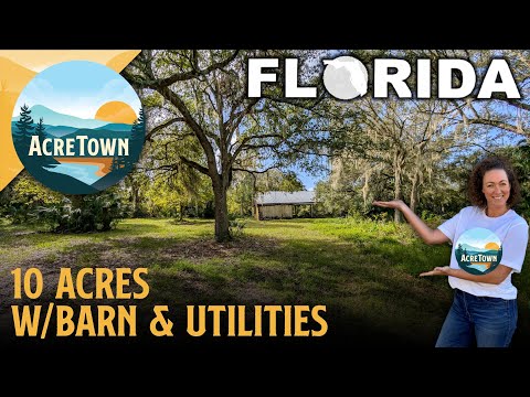 Florida Land for Sale | 10 acres w/Barn | Very Buildable: Cleared, No Floodplain | All Utilities