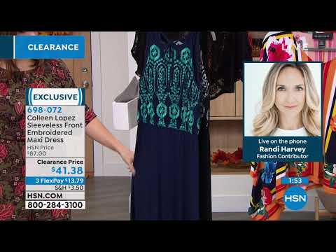 Colleen Lopez Sleeveless Front Embroidered Maxi Dress