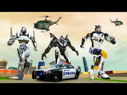 Grand Police Car Robot Helicopter Transform Game 2021: Robot City Battle - Android Gameplay