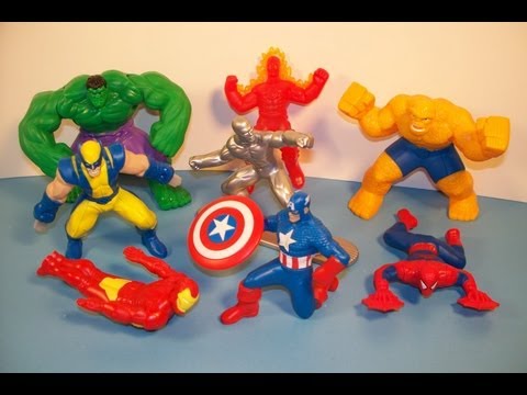 2010 MARVEL HEROES SET OF 8 McDONALD'S HAPPY MEAL FULL COLLECTION VIDEO REVIEW