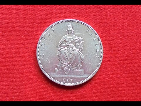 GERMANY - PRUSSIA SILVER THALER 1871 - Wilhelm I - Victory of France - Победа над Францией - Серебро