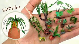 11 in 1! EASY dollhouse miniature PLANTS for dollhouse or diorama