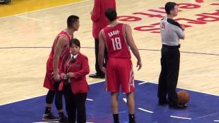 20140219 Rockets vs Lakers Jeremy Lin playing with referee - Fancam