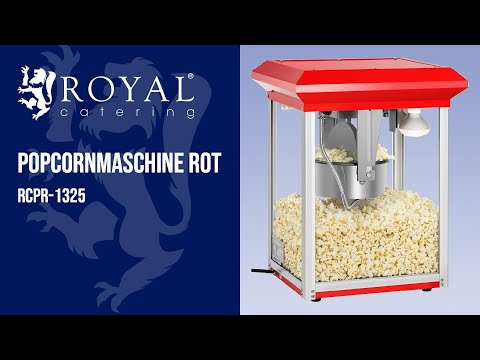 Video - Popcornmaschine - 1300 W - 5 kg/h - rot - Royal Catering