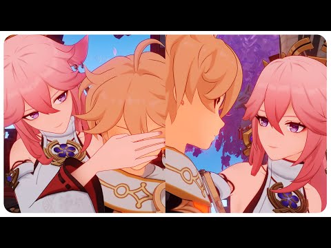 Yae Miko Touches Traveler (Cutscene) Anecdote Interaction | Genshin Impact 5.7