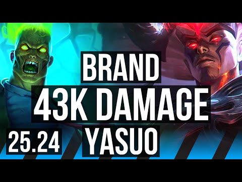 BRAND vs YASUO (MID) | Good KDA: 16/2/15, Electrocute, 43K damage | EUW Diamond | 25.24