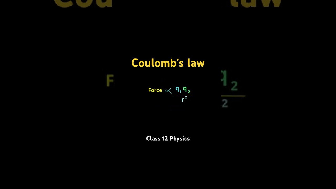 Coulomb's Law Explained: Master Class for Class 12 Physics Students  #physics #class12physics