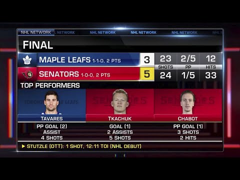 Game Recap: Toronto Maple Leafs vs Ottawa Senators | Tim Stützle NHL Debut Game