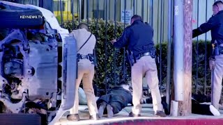 Pursuit of carjacking suspect ends with crash