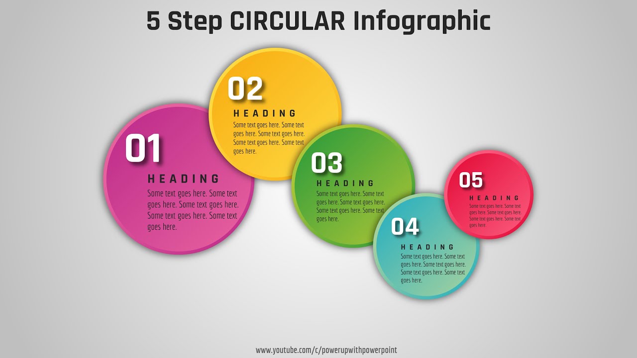 60.[PowerPoint] Create 5 Step 3D Effect CIRCULAR Infographic | Presentation Slide | Free Template