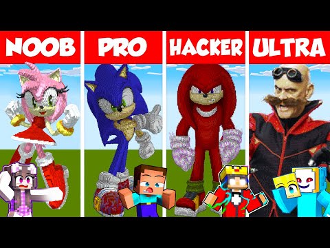 Minecraft NOOB vs PRO vs HACKER: SICHERSTER SONIC BAU CHALLENGE ⛏