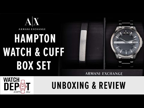 Conjunto de relógio Armani Exchange + caixa de punho de couro | Unboxing e revisão