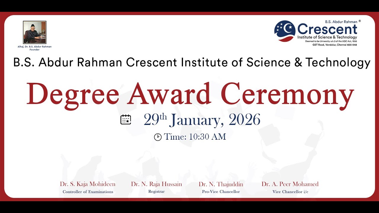 Degree Award Ceremony - 2026 | 29/01/26