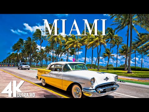 FLYING OVER MIAMI (4K UHD) - Relaxing Music Along With Beautiful Nature Videos - 4K Video Ultra HD