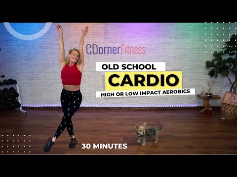30 Min Old School Cardio Aerobics Party! High or Low Impact Workout
