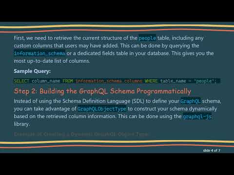 Dynamically Generate GraphQL Schemas for Customizable Tables