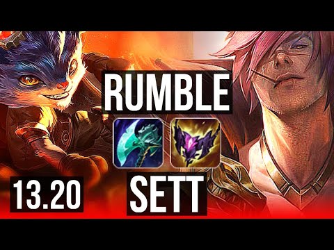 RUMBLE vs SETT (TOP) | 10/0/5, 9 solo kills, 66% winrate, Legendary | KR Diamond | 13.20