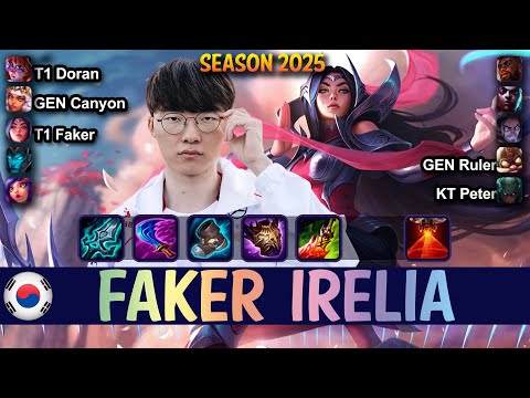 T1 Faker IRELIA vs SYLAS Mid - Patch 25.11 KR Ranked | lolrec