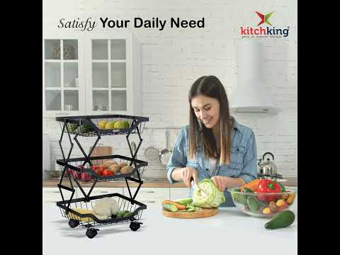 Mild steel collapsible trolly 3 tier