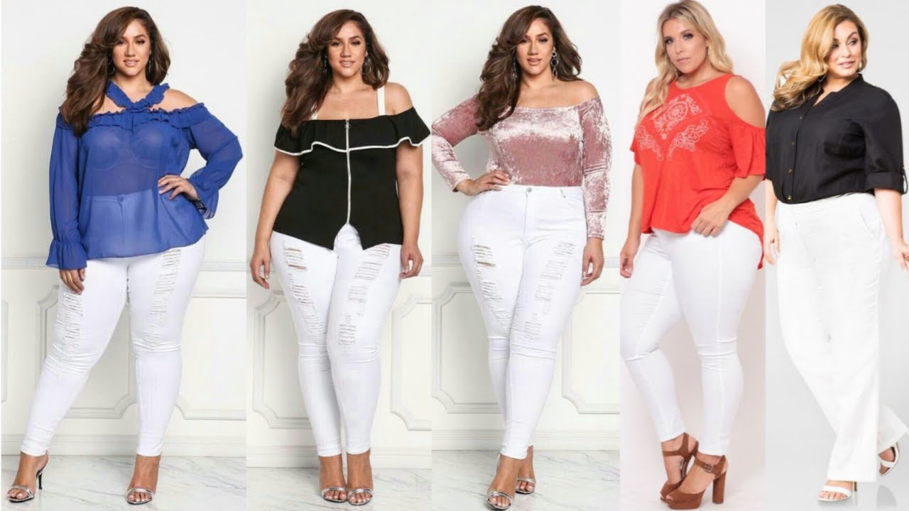 MODA CON PANTALONES BLANCOS 2022 PARA MUJERES GORDITAS MODA ATEMPORAL MUJERES PLUS ZIZE 🗯💭