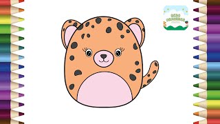 How to Draw a Cute Cheetah Squishmallow Simple & Easy Step by Step for Kids | Squishmallows