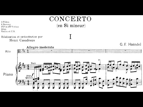 Viola Concerto in the Style of Handel in B Minor By Henri Casadesus (with Score)