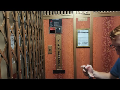 NOT ONE, but TWO AMAZING ANCIENT 1926 Gated Otis Traction Elevators in Downtown St. Petersburg, FL