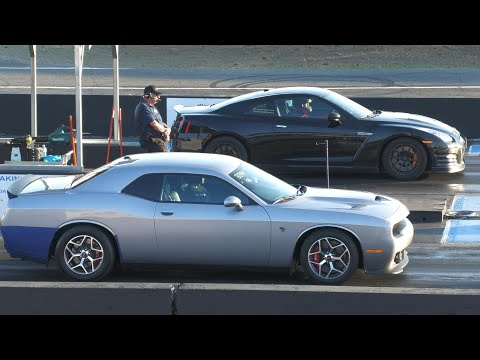 Hellcat vs GT-R Nissan - Domestic vs Import drag racing