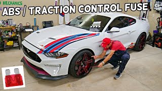 FORD MUSTANG ABS TRACTION CONTROL MODULE FUSE LOCATION REPLACEMENT 2015 2016 2017 2018 2019 2020 202