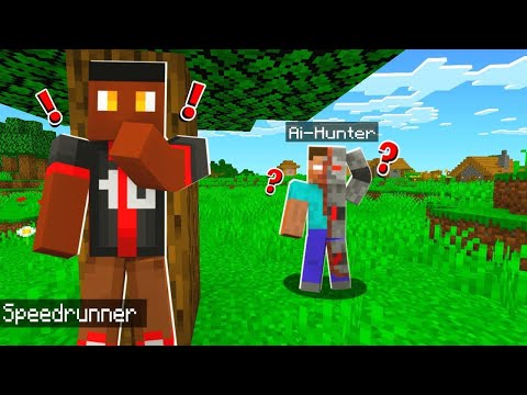 Intense Minecraft A.I. Hunter vs Speedrunner Showdown