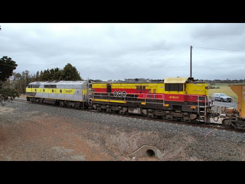 7M23V SSR / ARTC Push-Pull Ballast Train 4532 4911 GM27 (14/11/2023) - PoathTV Australian Railways