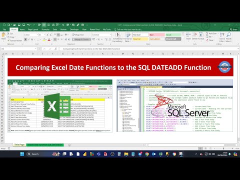 Comparing Various Excel Date Functions To Sql Dateadd Function Sql Server