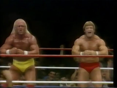 Paul Orndorff saves Hulk Hogan from Ken Patera Big John Studd Bobby Heenan - 5/7/1985 - WWF