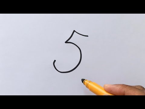 , title : 'How to Draw a Rabbit with Butterfly from number 5 | Easy Drawing