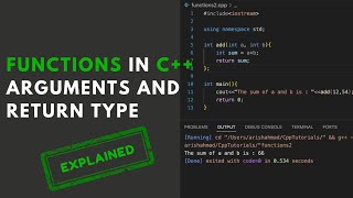 Function with Arguments and Return Type in C++ | Part 2 | C++ Tutorials for Beginners #16