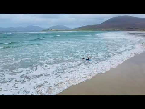 Seilebost beach surf girl.