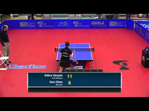 2016 NCTTA Nationals Women's Team Final - Edina Haracic (Wesleyan) vs Sun Chen (Wisconsin)