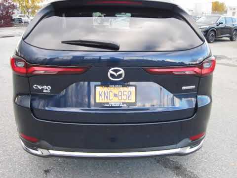 2024 blue /BLACK Mazda CX-90 Premium (JM3KKDHD6R1) with an 3.3L V6 DOHC 24V HYBRID engine, 8A transmission, located at 9530 Old Seward Highway, Anchorage, AK, 99515, (907) 349-3343, 61.134140, -149.865570 - NICE 2024 MAZDA CX-90 PREMIUM AWD COME TAKE A TEST DRIVE - Photo#1