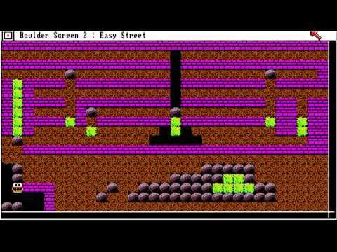 AMIGA OCS Junior Boulderdash 1986 JR Klaus K Kramer BOULDER DASH CLONE EMERALD MINES NET WEB