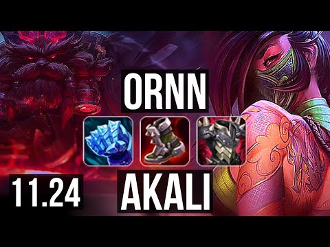 ORNN vs AKALI (TOP) (DEFEAT) | Rank 3 Ornn, 1100+ games | EUW Grandmaster | 11.24