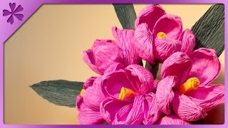 DIY Tissue paper crocuses (ENG Subtitles) - Speed up #6