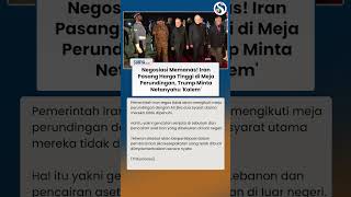 Negosiasi Panas! Iran Pasang Harga Tinggi, Trump Minta Netanyahu Tetap Kalem