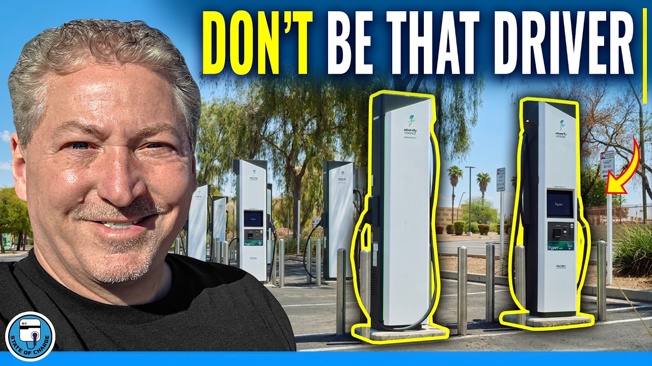 Electric car plugged into a DC fast charger