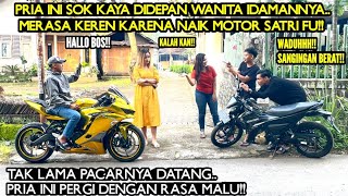 Download lagu Riding a SATRIA FU MOTORCYCLE, THIS MAN PRETENDS TO BE RICH IN FRONT OF THE WOMAN OF HIS IDEAS!! ... mp3