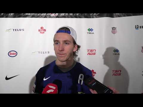 Team USA's Cole Hutson Talks About Beating Germany In Front Of Home Fans In World Juniors Opener