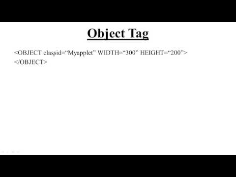 Object Tag in Java Applet Hindi
