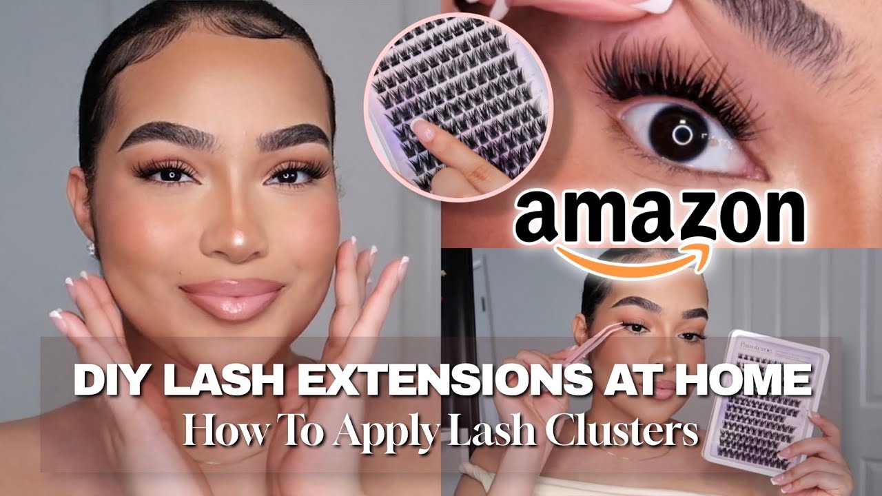 How To Apply Eyelash Cluster Extensions AT HOME | AMAZON LASH CLUSTERS KIT TUTORIAL