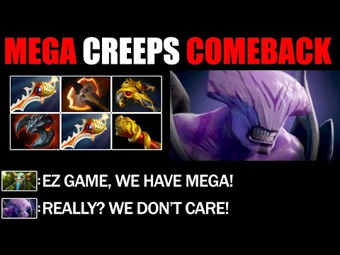 Mega Creeps Comeback By 2X Divine Rapier Faceless Void - Epic Battle Fight 7.27c Dota 2