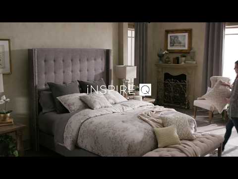 Marion Nailhead Wingback Tufted Tall Headboard Platform Bed by iNSPIRE Q Bold